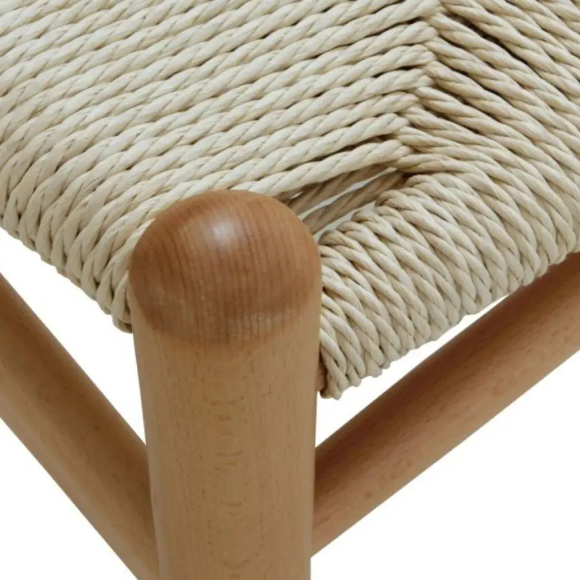 Sillón de Madera de Haya con Acabado Natural y Asiento Trenzado GABAR 10870/1