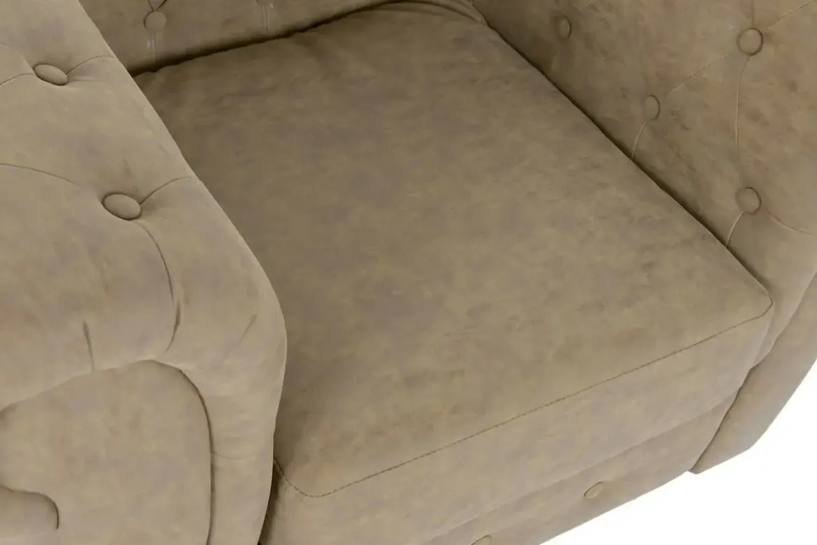 Sillón de Madera Tapizado en PU Marrón MB-223057