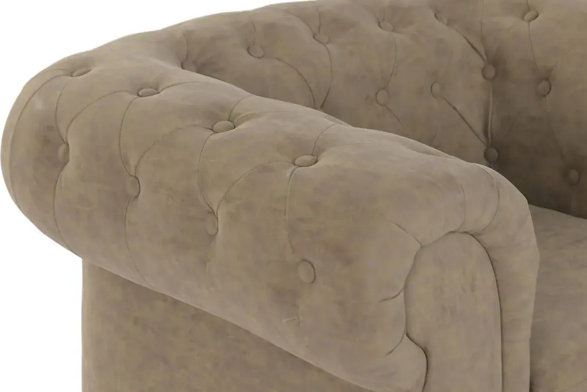 Sillón de Madera Tapizado en PU Marrón MB-223057