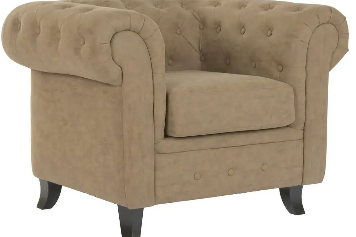 Sillón de Madera Tapizado en PU Marrón MB-223057