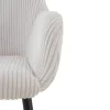 Sillón de pana blanca con patas de metal negras GABAR 11060/1