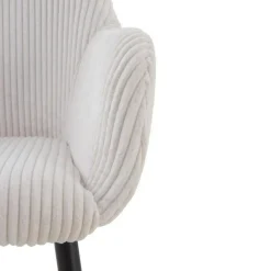 Sillón de pana blanca con patas de metal negras GABAR 11060/1