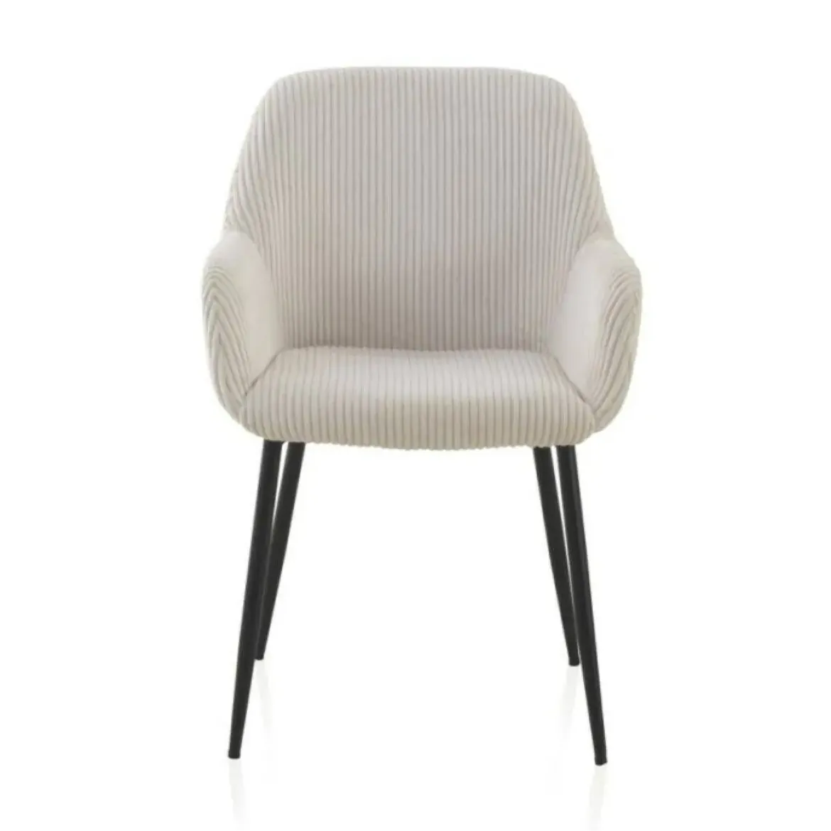 Sillón de pana blanca con patas de metal negras GABAR 11060/1