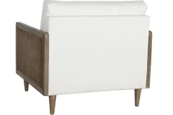 Sillón de Ratán Marrón con Asiento Tapizado en Poliéster MB-211720