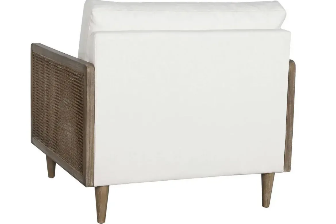 Sillón de Ratán Marrón con Asiento Tapizado en Poliéster MB-211720