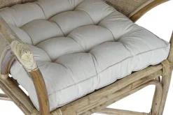 Sillón de Ratán Natural con Cojín de Algodón MB-207723