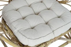 Sillón de Ratán Natural con Cojín de Algodón MB-207722