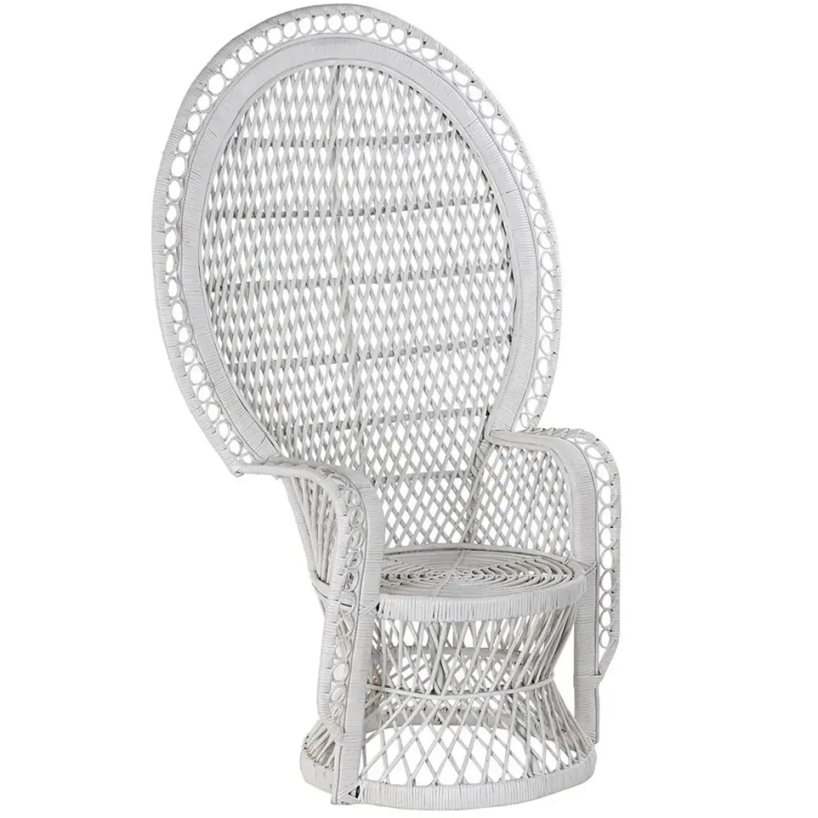 Sillón de ratán natural EMMANUELE color blanco MB 170988