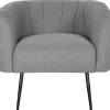 Sillón de Salón en Poliéster Gris con Patas Metálicas MB-207908