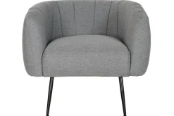 Sillón de Salón en Poliéster Gris con Patas Metálicas MB-207908