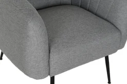 Sillón de Salón en Poliéster Gris con Patas Metálicas MB-207908