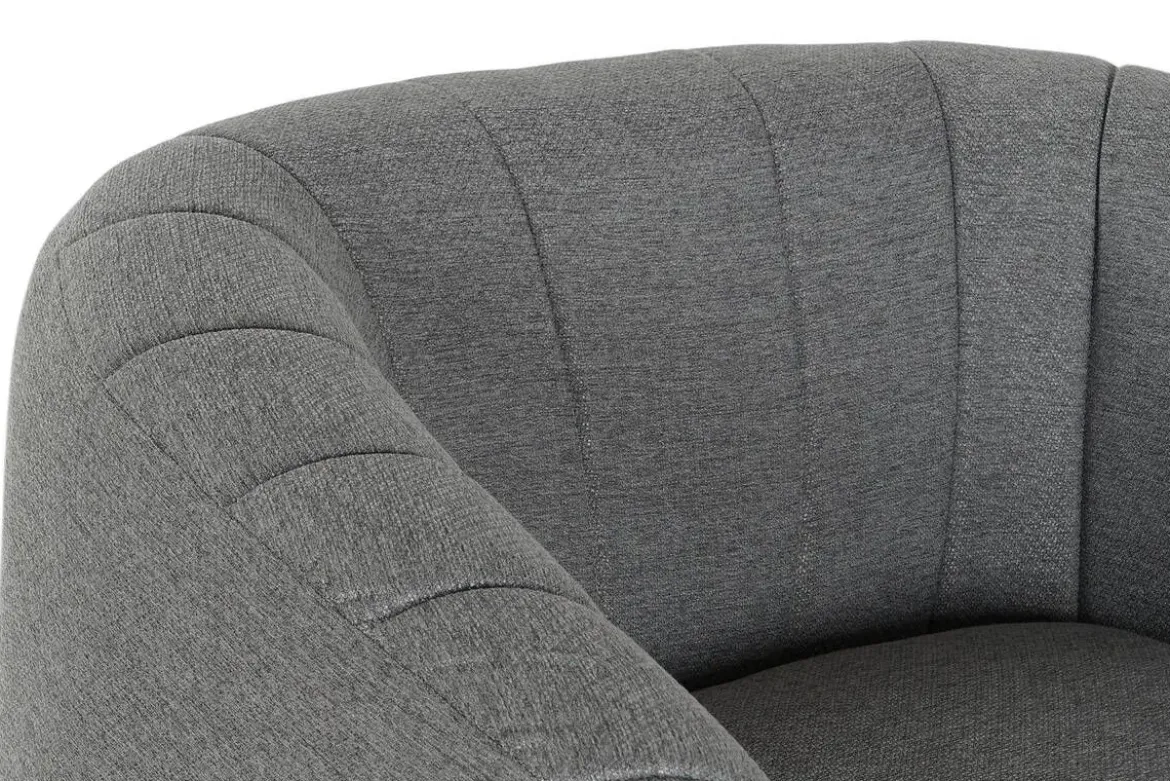 Sillón de Salón en Poliéster Gris con Patas Metálicas MB-207908