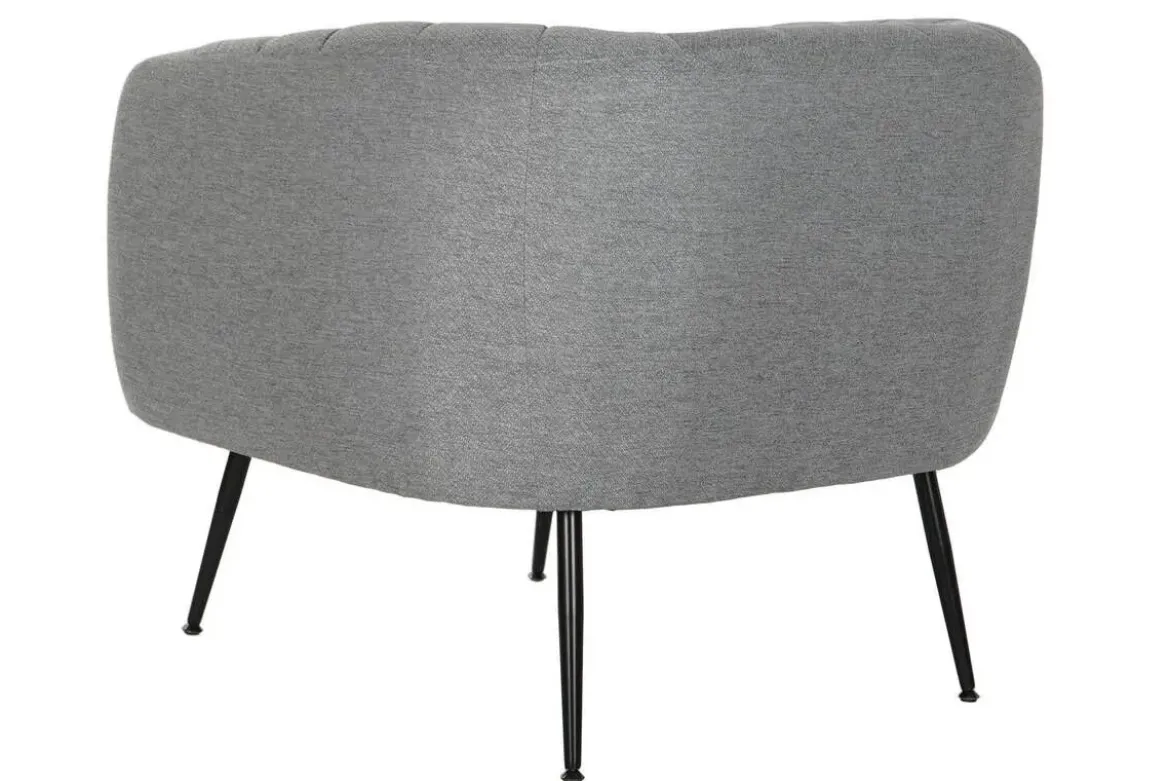 Sillón de Salón en Poliéster Gris con Patas Metálicas MB-207908