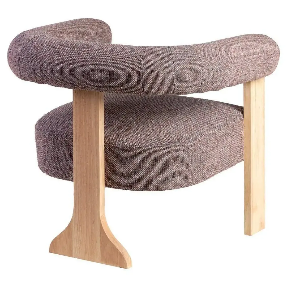 Sillón de Salón Tapizado Jaspeado Gris Rosa con Patas de Madera 615252