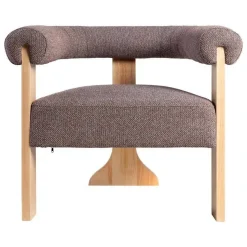 Sillón de Salón Tapizado Jaspeado Gris Rosa con Patas de Madera 615252