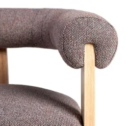 Sillón de Salón Tapizado Jaspeado Gris Rosa con Patas de Madera 615252