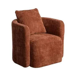 Sillón Giratorio Tapizado en Tejido Teja 615434