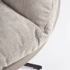 Sillón Giratorio Tapizado en Tela y Cuero Sintético Gris Oscuro y Vsion ADINDA 0732240
