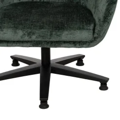 Sillón Giratorio Verde con Base Metálica y Tapizado Suave 612622