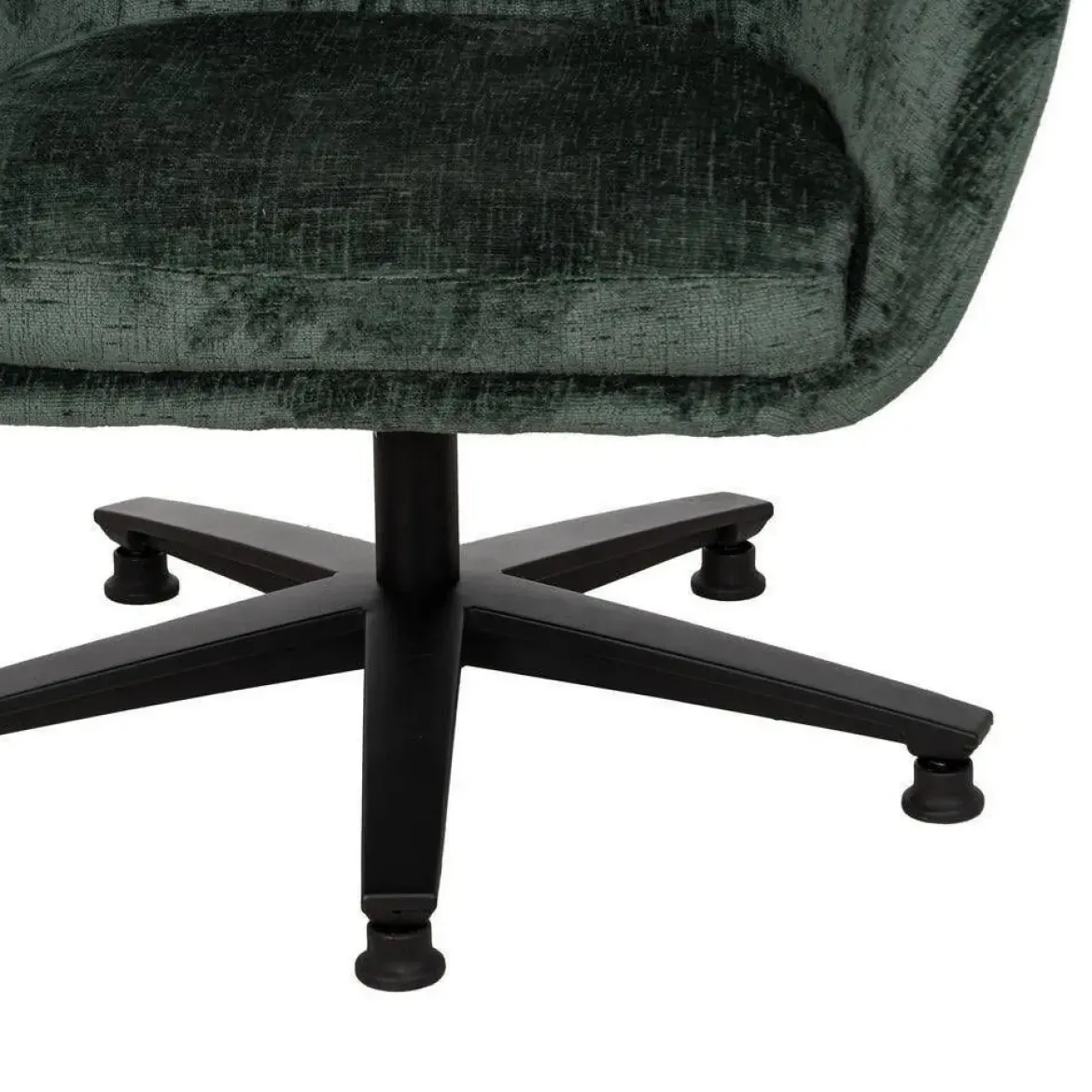 Sillón Giratorio Verde con Base Metálica y Tapizado Suave 612622