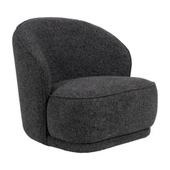 Sillón Jaspeado Tejido-Madera de Salón 78 cm Gris Oscuro 614784