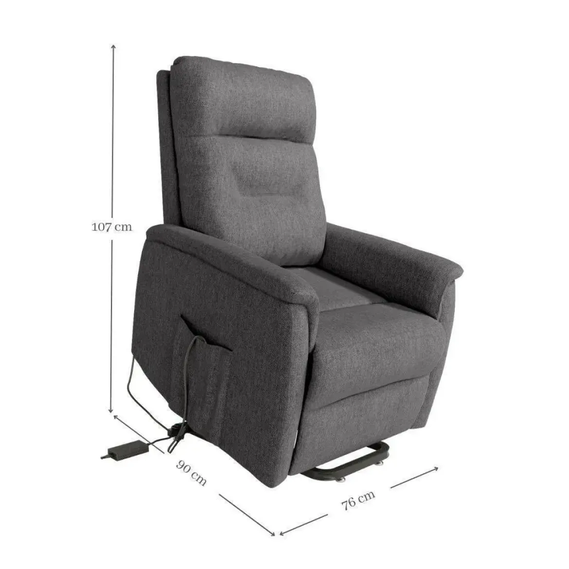 Sillón Levantapersonas Tapizado en tela Pizarra DIANA
