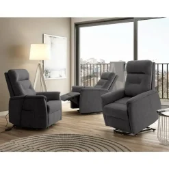 Sillón Levantapersonas Tapizado en tela Pizarra DIANA