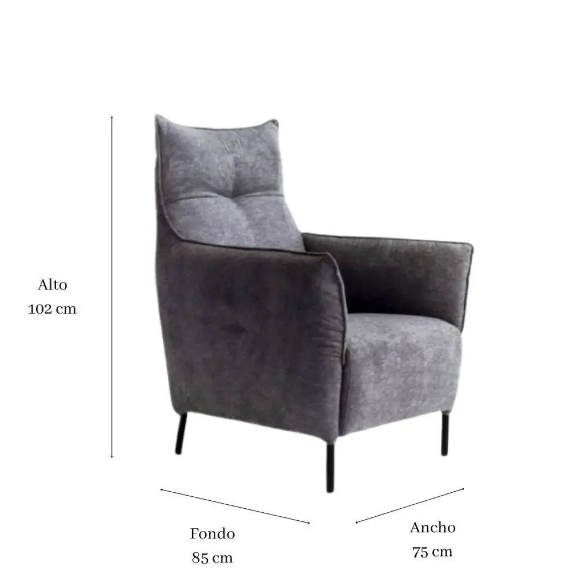Sillón Modelo MAO con Patas Metálicas