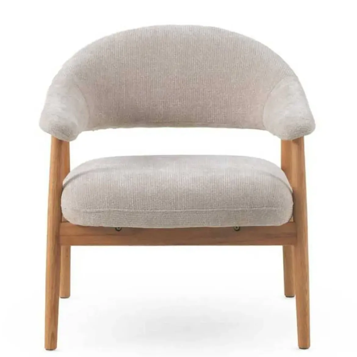 Sillón Pequeño de Madera de Roble Tapizado Blanco GABAR 11687