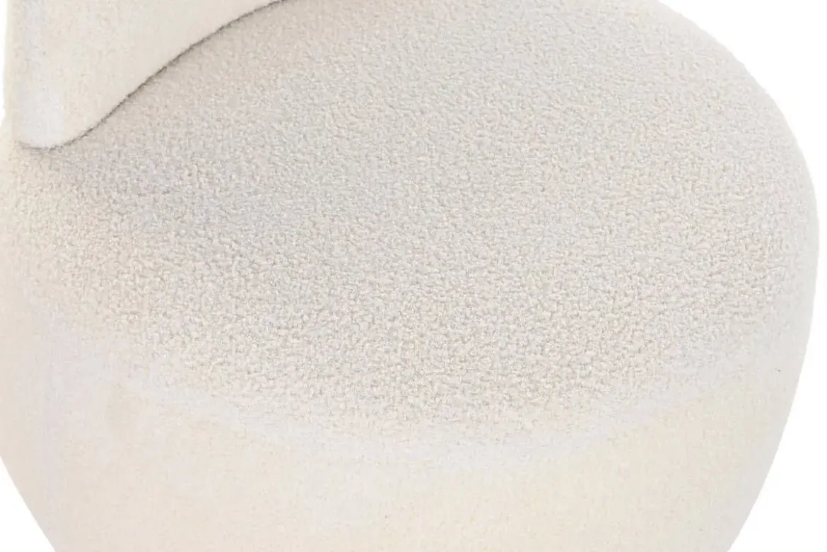 Sillón Puff Tapizado en Poliéster Borreguito Blanco MB-199964