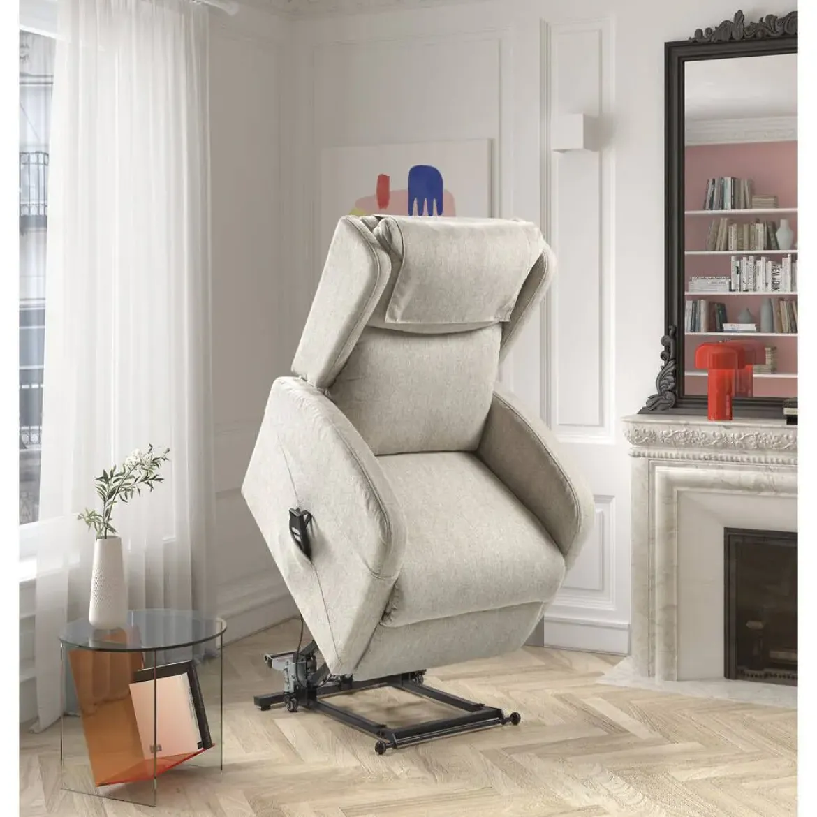 Sillón Relax con Levanta Personas Tapizado en Tela TREVISO