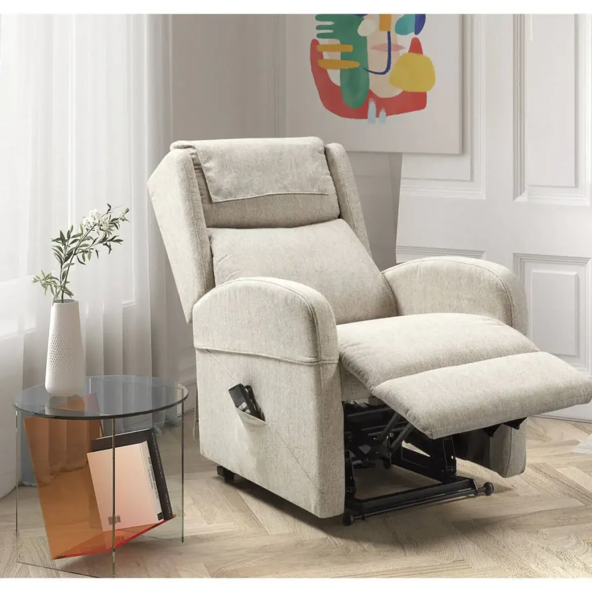 Sillón Relax con Levanta Personas Tapizado en Tela TREVISO