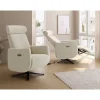 Sillón Relax Eléctrico Giratorio en Tela Nácar con USB VERA