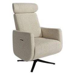 Sillón Relax Eléctrico Giratorio en Tela Nácar con USB VERA