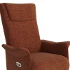 Sillón Relax Eléctrico Giratorio con USB Tapizado en Tela Terracota GALA