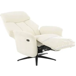 Sillón Relax Eléctrico Tapizado en Tela Beige ALBAYZIN