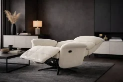 Sillón Relax Eléctrico Tapizado en Tela Beige ALBAYZIN