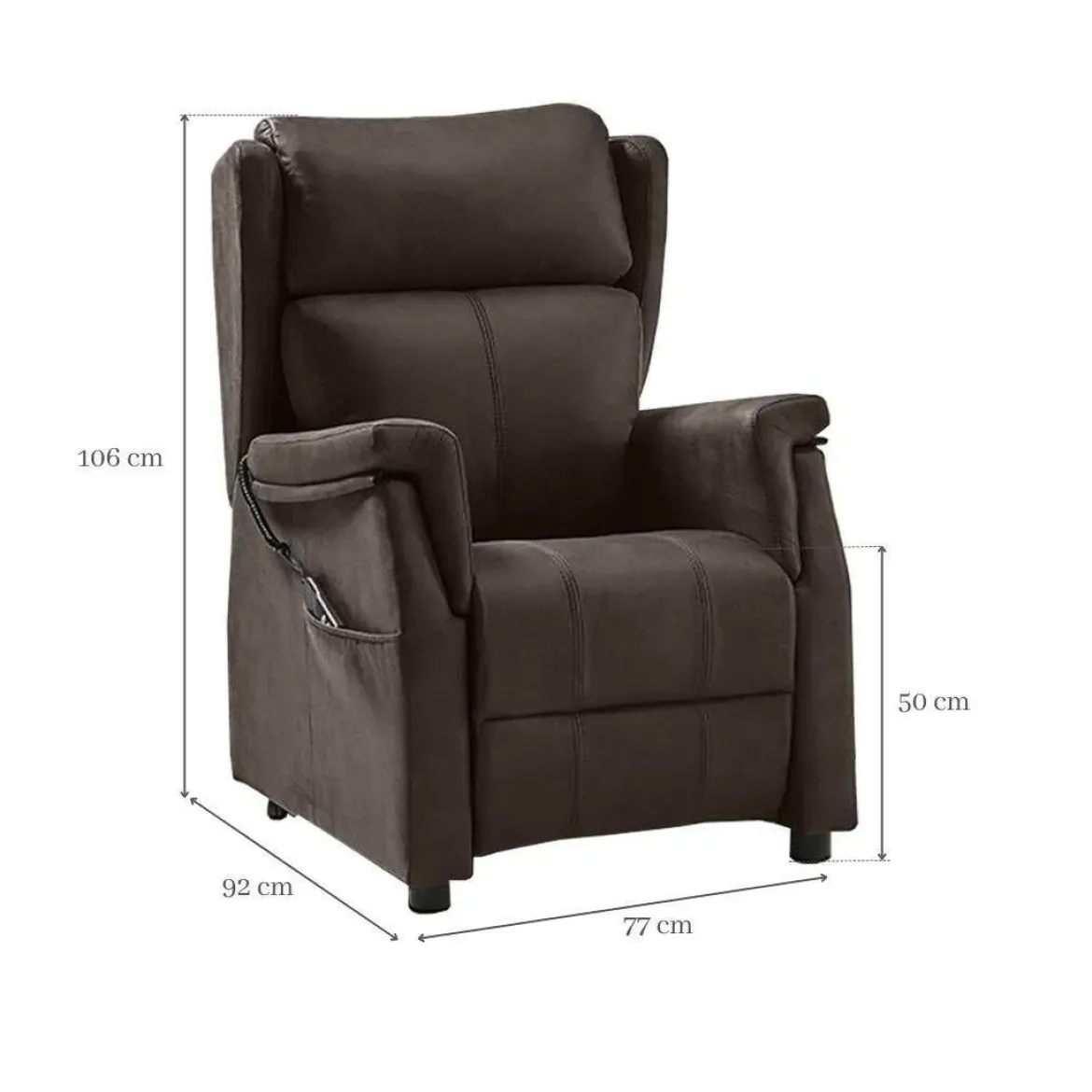 Sillón relax Elevador 2 motores Modelo ALMA tapizado en tela