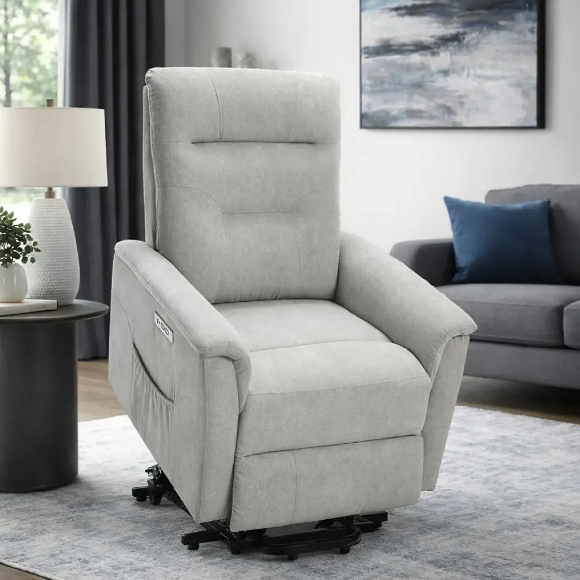Sillón Relax Levantapersonas con 2 Motores Tapizado en Tela ARGOS