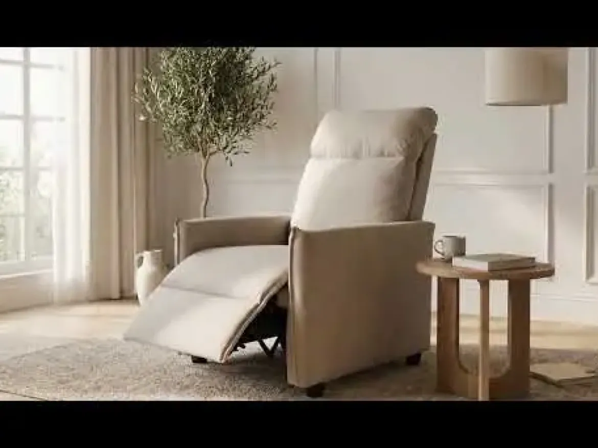 Sillón Relax Manual Push Back Tapizado en Tela ARLO