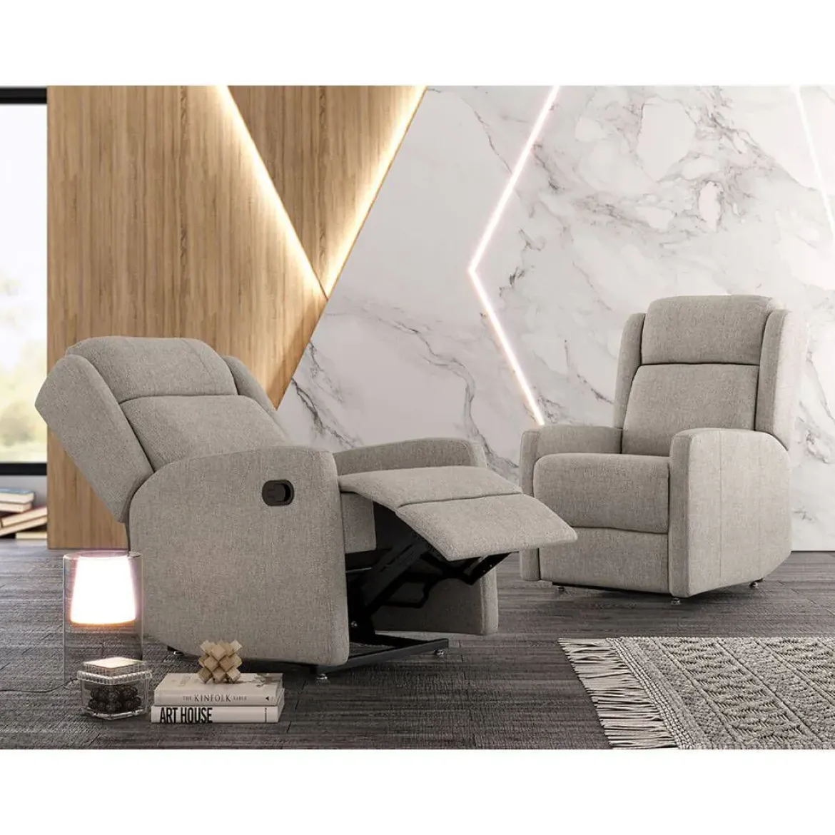 Sillón Relax Manual Tapizado en tela CELIA