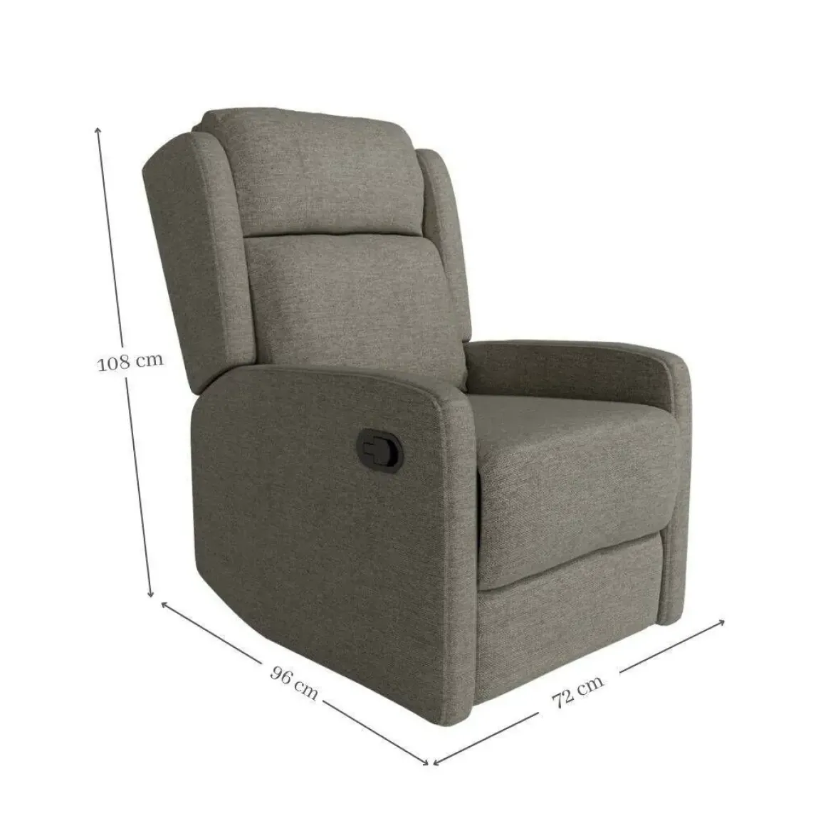Sillón Relax Manual Tapizado en tela CELIA