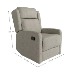 Sillón Relax Manual Tapizado en tela CELIA