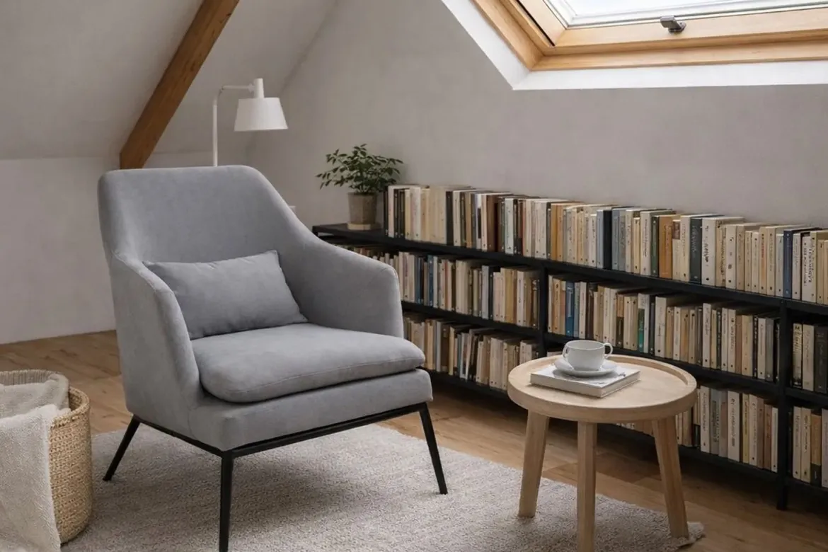 Sillón Tapizado con Cojín y Patas Metálicas GABAR