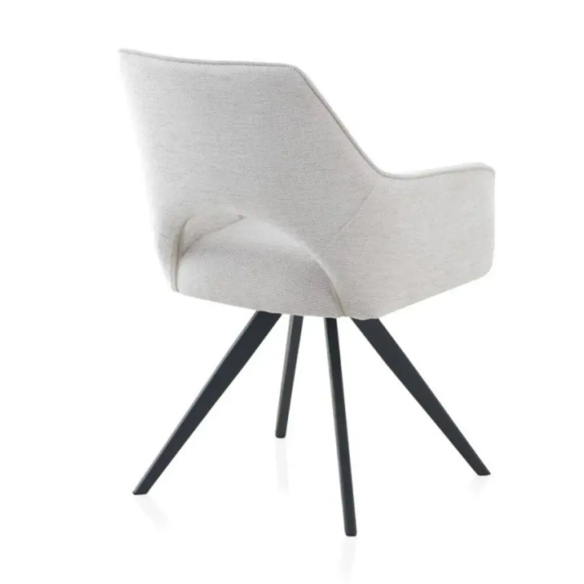 Sillón tapizado en color beige con patas metálicas negras GABAR 11058/1