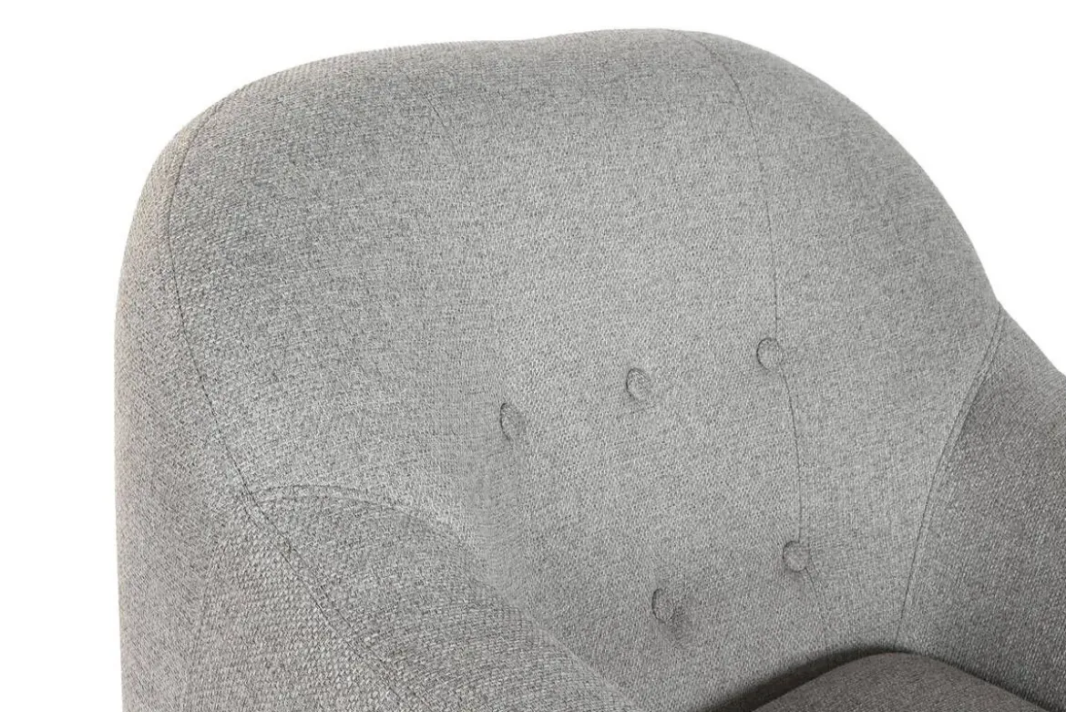 Sillón Tapizado en Poliéster Color Topo con Patas de Madera MB-221694