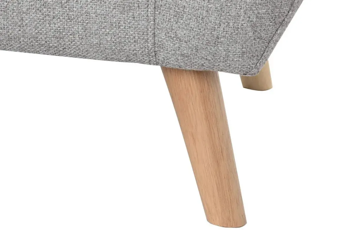 Sillón Tapizado en Poliéster Color Topo con Patas de Madera MB-221694