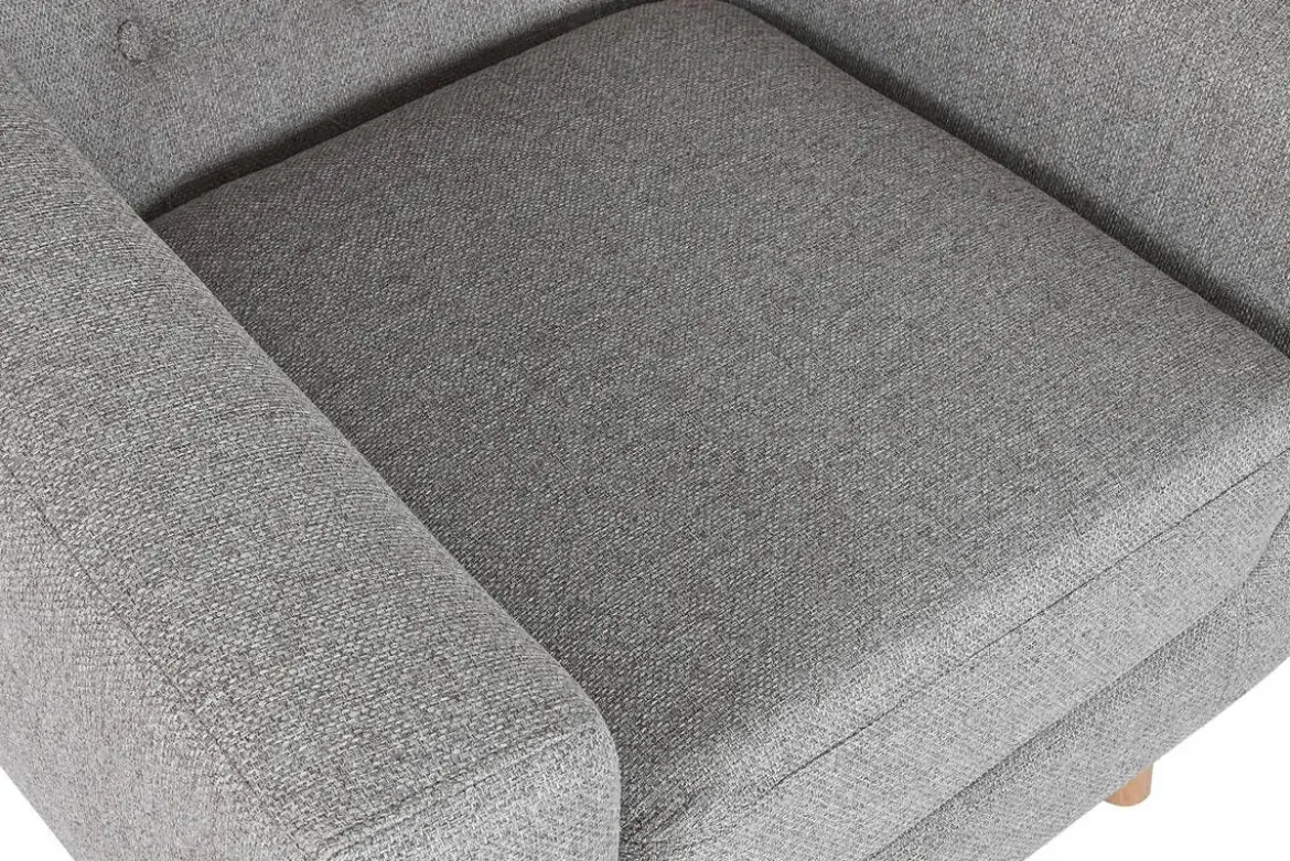 Sillón Tapizado en Poliéster Color Topo con Patas de Madera MB-221694