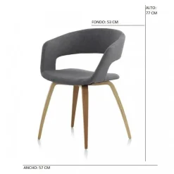 Sillón tapizado en tela color gris GABAR VIVE modelo 8321