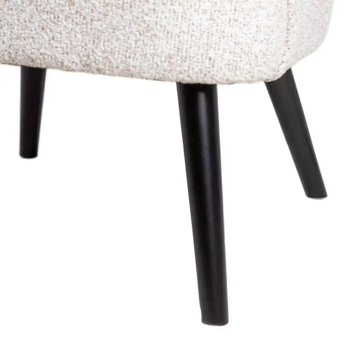 Sillón Tapizado Jaspeado Crudo con Patas de Madera 615250